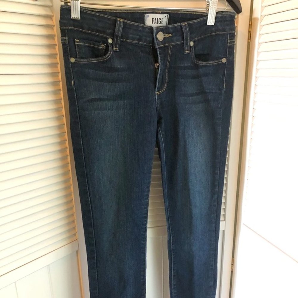 Paige Verdugo Zipper Ankle Skinny Jeans Dark - 27